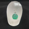 Chrysocolla Flat Round Silver Pendant (Chain Not Included)